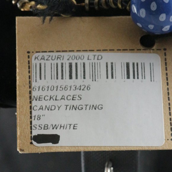 KAZURI Beads Candy TingTing 18 inch Blue/White Necklace + Earrings + Bracelet - Picture 10 of 11